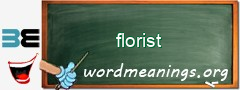WordMeaning blackboard for florist